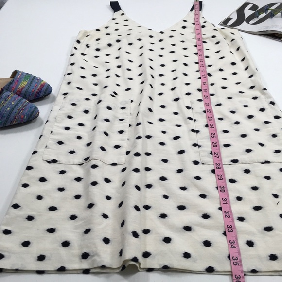 Loft | Ivory Black Dots Linen Sleeveless Dress - Picture 2 of 7